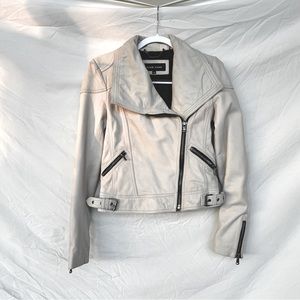 White leather Moto jacket